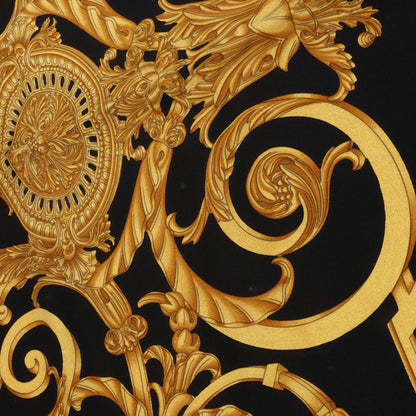 Hermès Carré 90 "LES TUILERIES" 100% Silk Scarf in Black x Gold