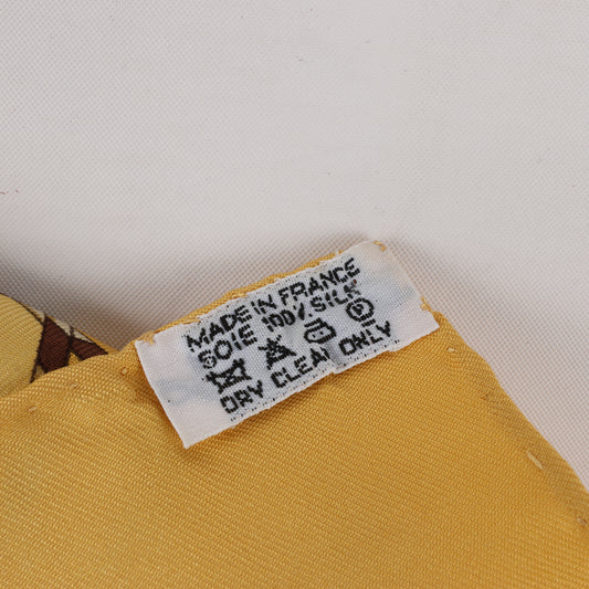 Hermès Carré 90 "OMBRELLES ET PARAPLUIES" 100% Silk Scarf in Yellow