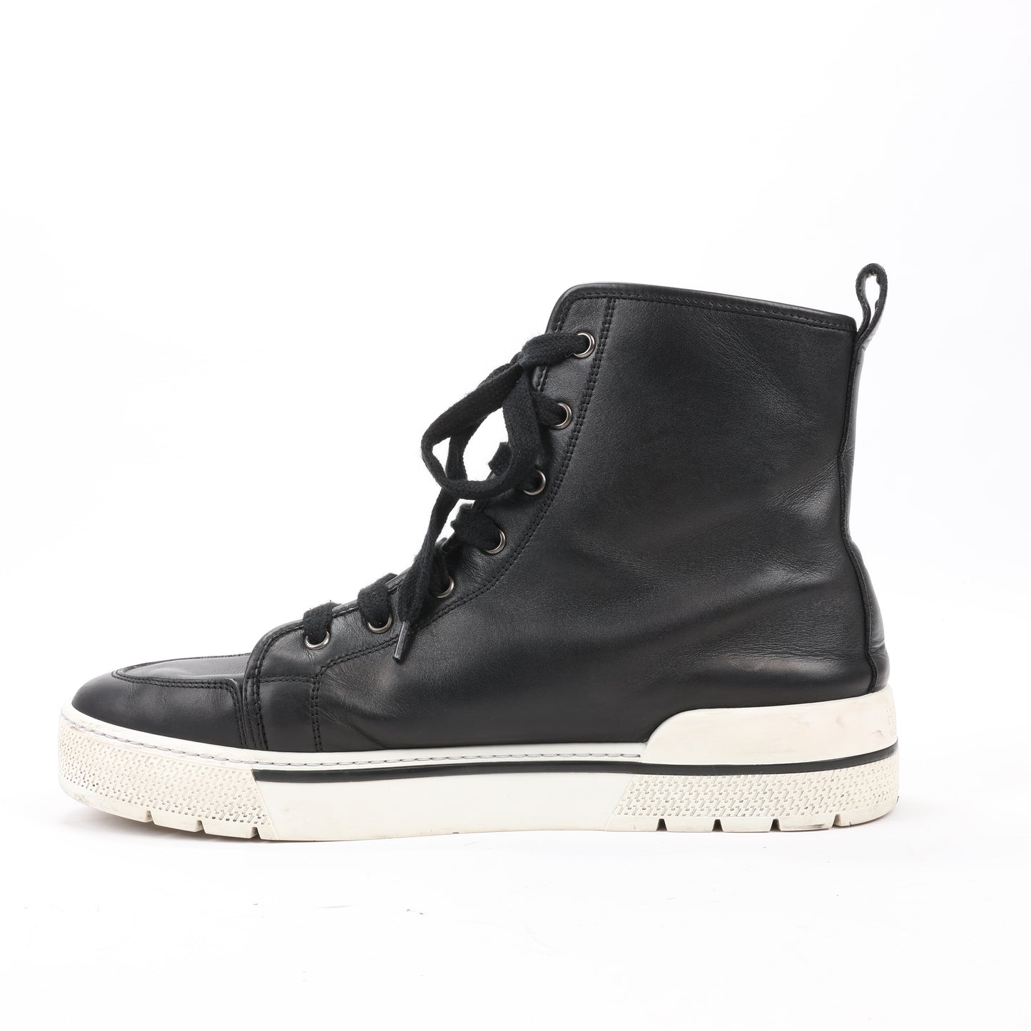 Hermès – High-Top-Sneakers aus Leder mit seitlichem Reißverschluss in Schwarz, Größe 42 EU 182355ZH