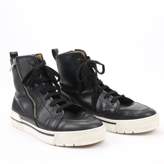 Hermès – High-Top-Sneakers aus Leder mit seitlichem Reißverschluss in Schwarz, Größe 42 EU 182355ZH