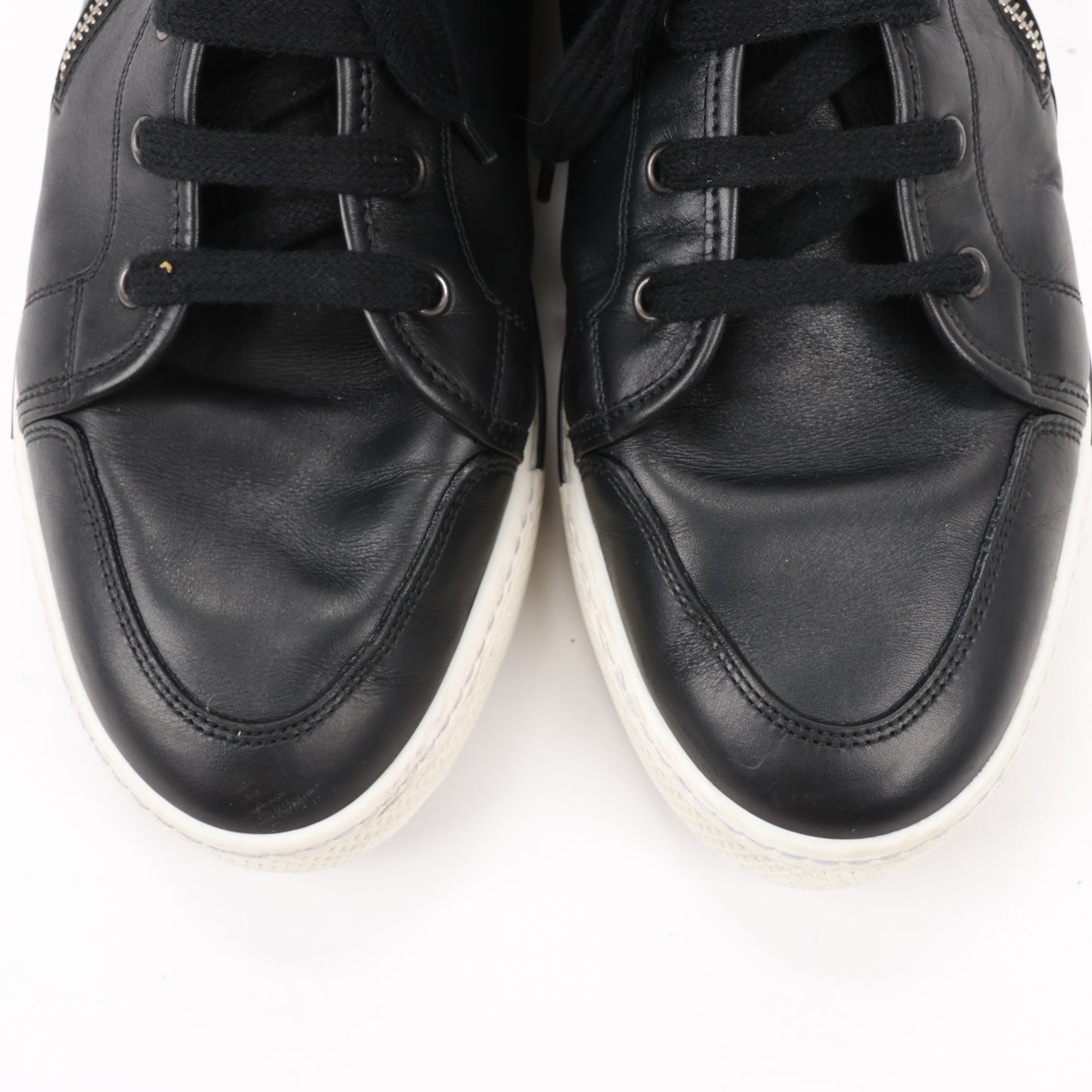 Hermès – High-Top-Sneakers aus Leder mit seitlichem Reißverschluss in Schwarz, Größe 42 EU 182355ZH