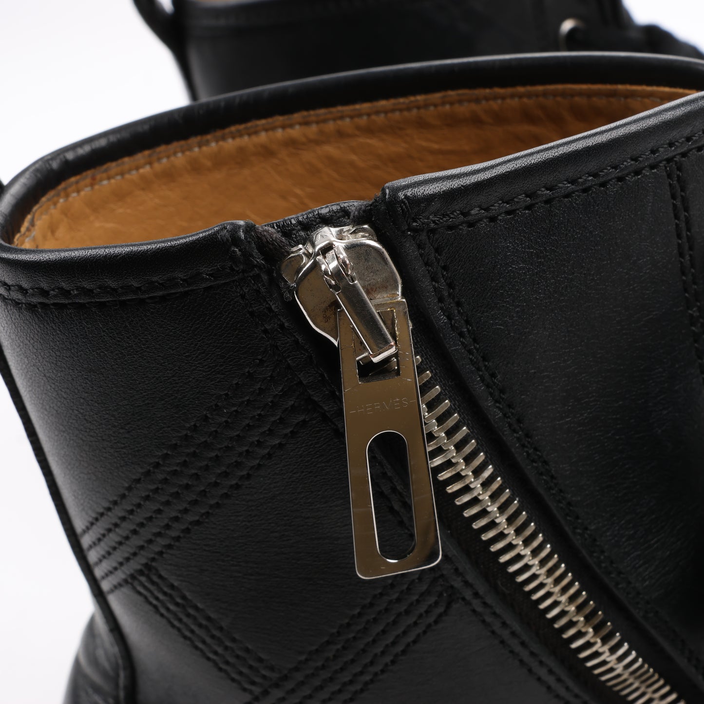 Hermès – High-Top-Sneakers aus Leder mit seitlichem Reißverschluss in Schwarz, Größe 42 EU 182355ZH