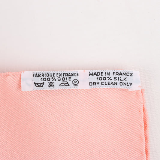Hermès Carré 90 "Memoire d'Hermes" 100% Silk Scarf in Pink