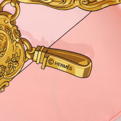 Hermès Carré 90 "Memoire d'Hermes" 100% Silk Scarf in Pink
