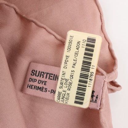 Hermès Carré 90 "JUNGLE LOVE" 100% Silk Scarf in Pink