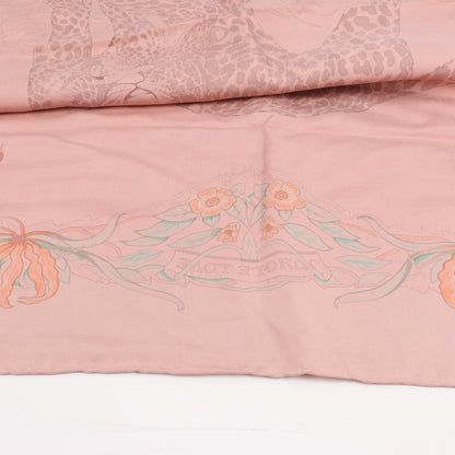 Hermès Carré 90 "JUNGLE LOVE" 100% Silk Scarf in Pink