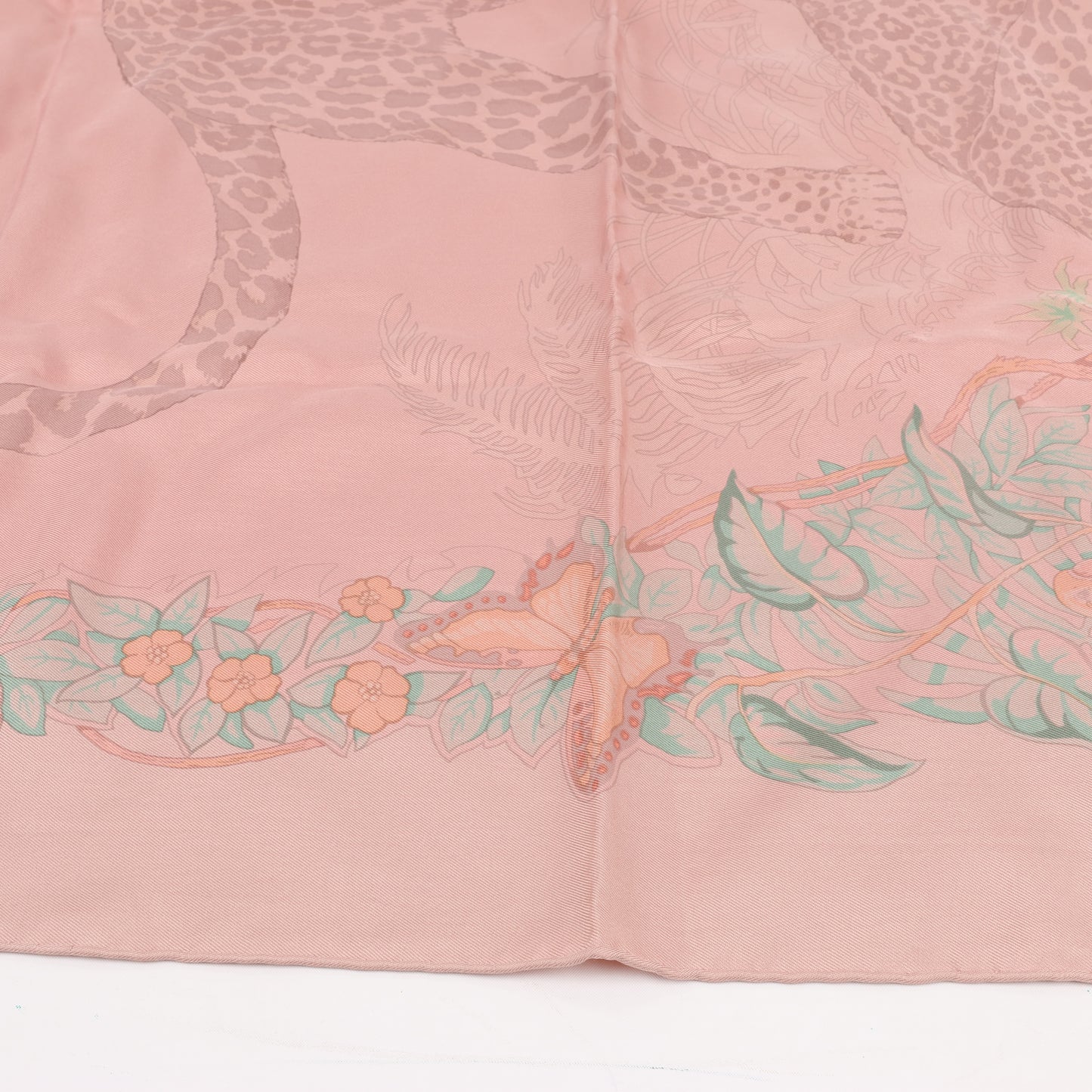 Hermès Carré 90 "JUNGLE LOVE" 100% Silk Scarf in Pink