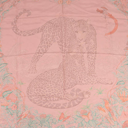 Hermès Carré 90 „JUNGLE LOVE“ 100% Seidenschal in Pink