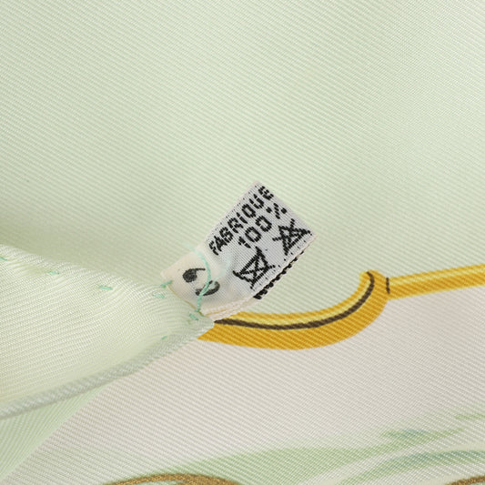 Hermès Carré 90 "La Marine en Bois" 100% Silk Scarf in Green