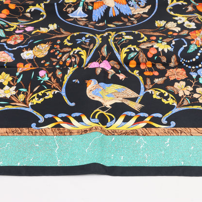 Hermès Carré 90 „PIERRES d' ORIENT et d' OCCIDENT“ Schal aus 100 % Seide in Schwarz x Grün