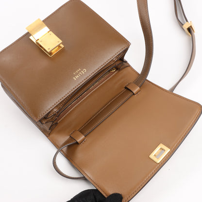 Petit sac à bandoulière en cuir Celine Classic Box marron