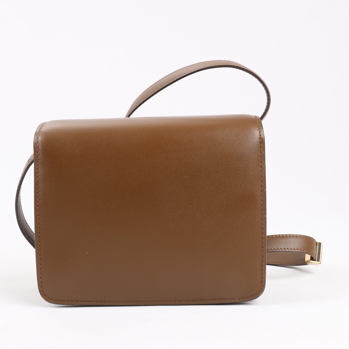 Petit sac à bandoulière en cuir Celine Classic Box marron
