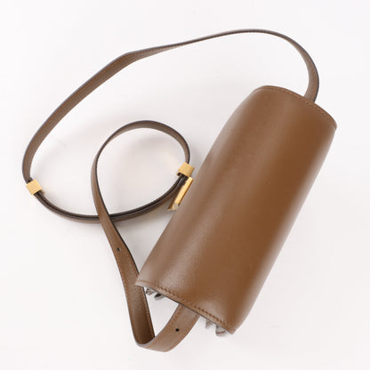 Petit sac à bandoulière en cuir Celine Classic Box marron