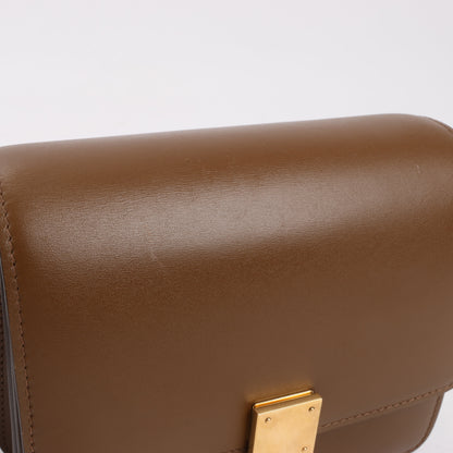Petit sac à bandoulière en cuir Celine Classic Box marron