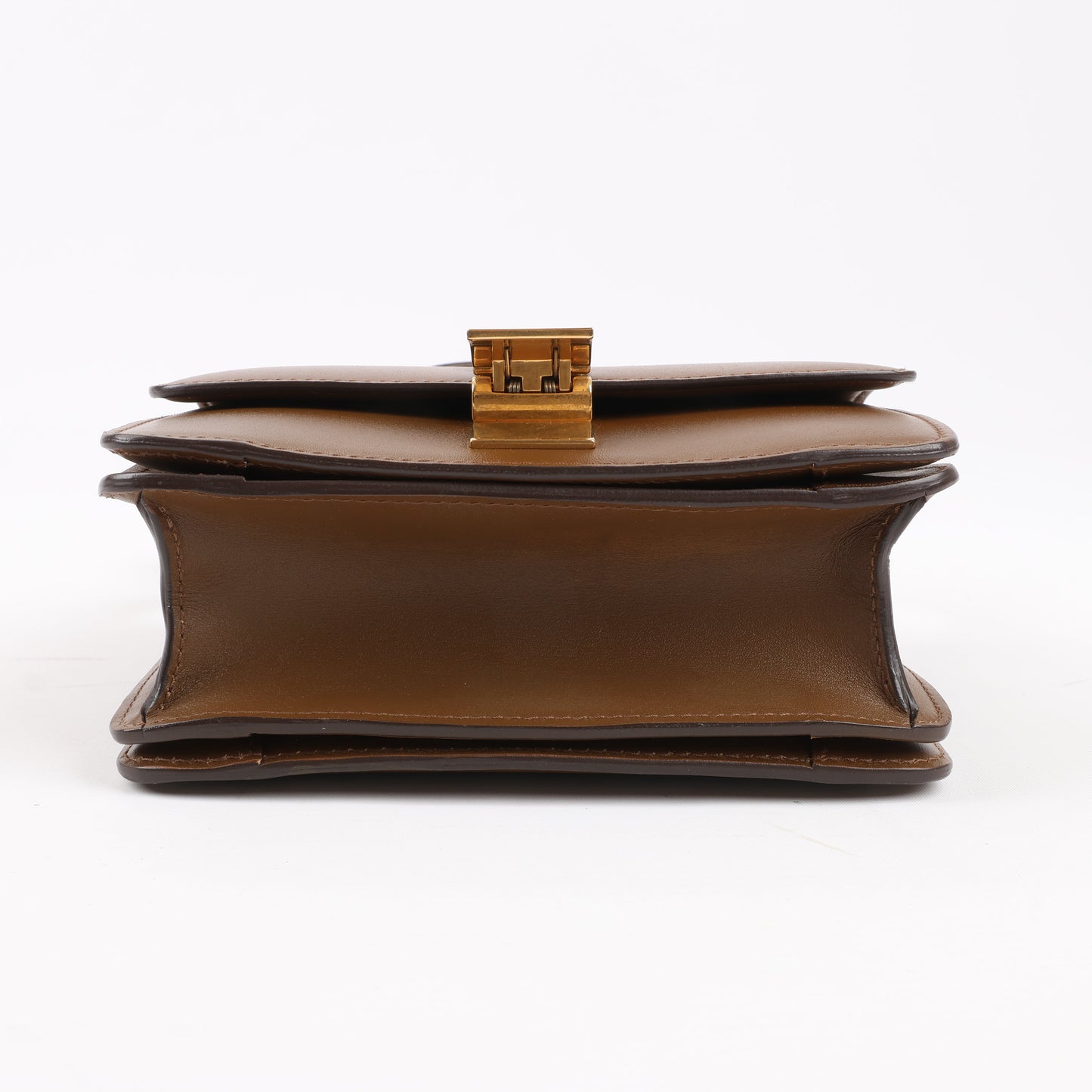 Petit sac à bandoulière en cuir Celine Classic Box marron