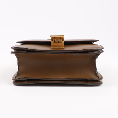 Petit sac à bandoulière en cuir Celine Classic Box marron
