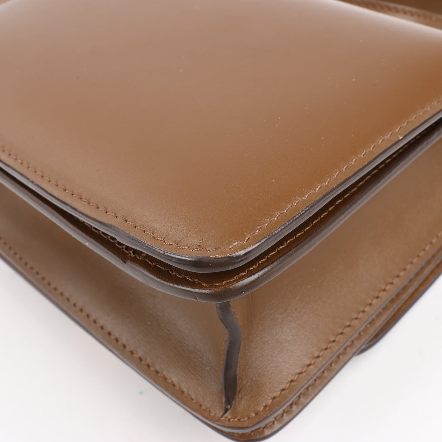 Petit sac à bandoulière en cuir Celine Classic Box marron