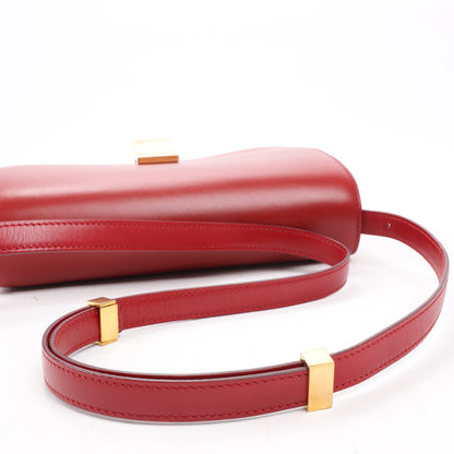 CELINE Classic Box Medium Leather Shoulder Bag in Red
