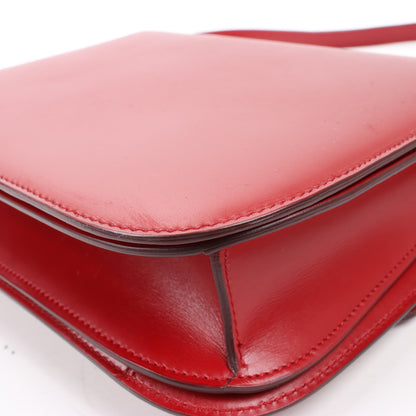CELINE Classic Box Medium Leather Shoulder Bag in Red