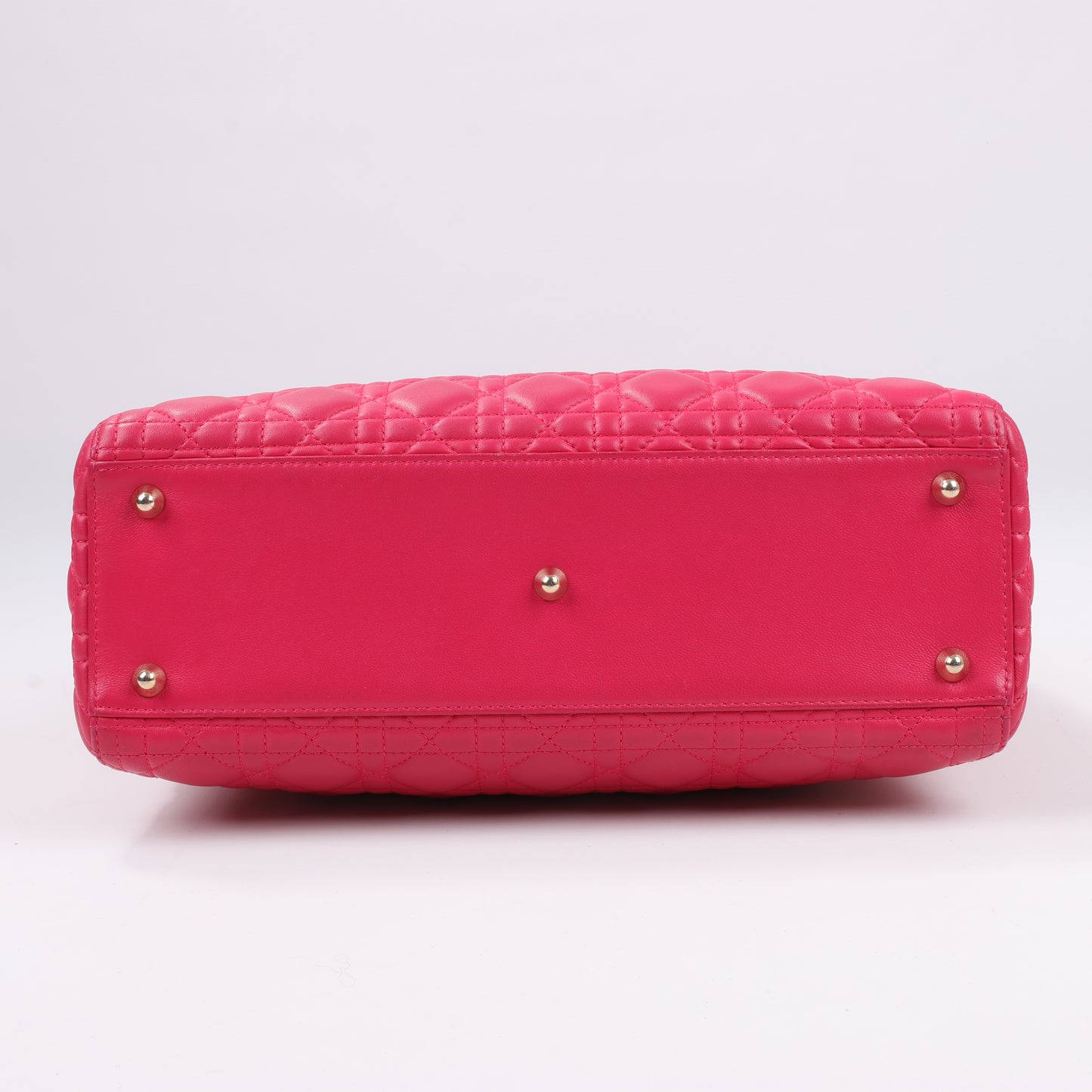 Christian Dior Lady Dior Cannage Große 2-Wege-Handtasche aus Leder in Pink