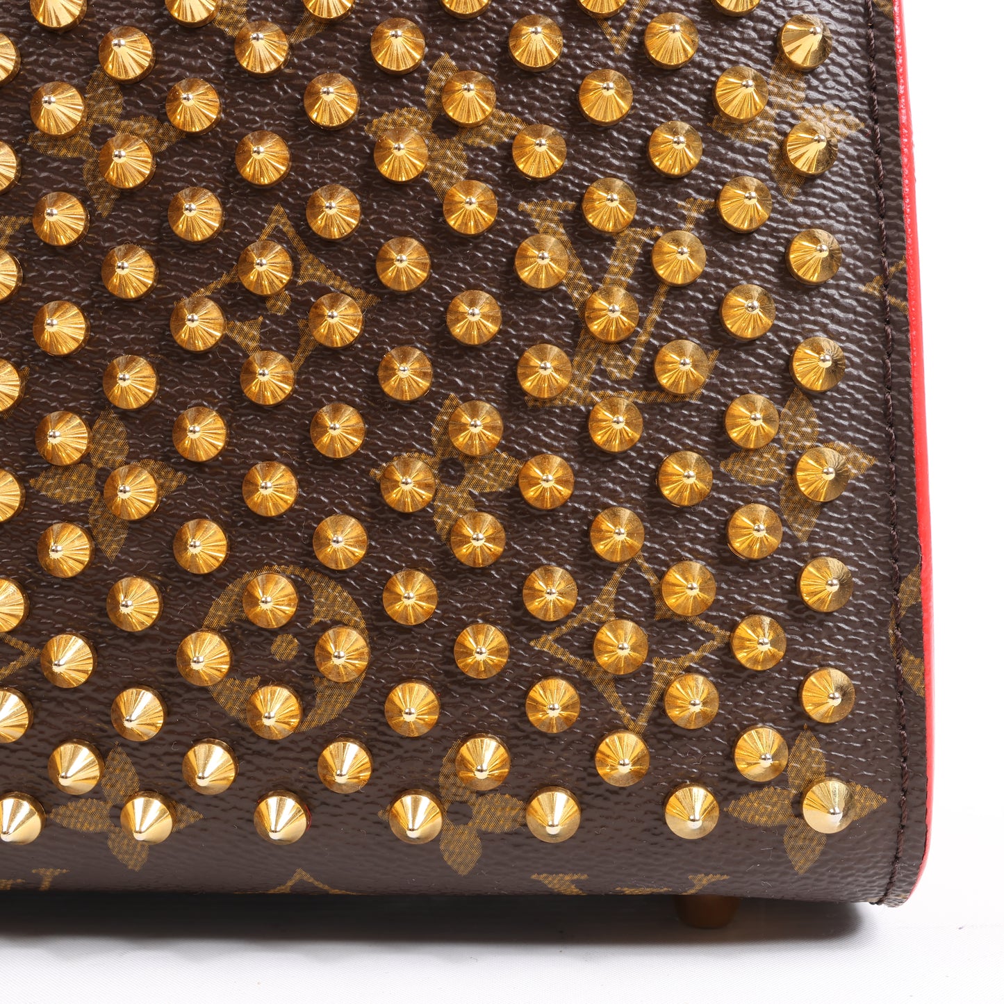Louis Vuitton x Christian Louboutin Monogram Iconoclast Handtasche in Braun x Rot M41234