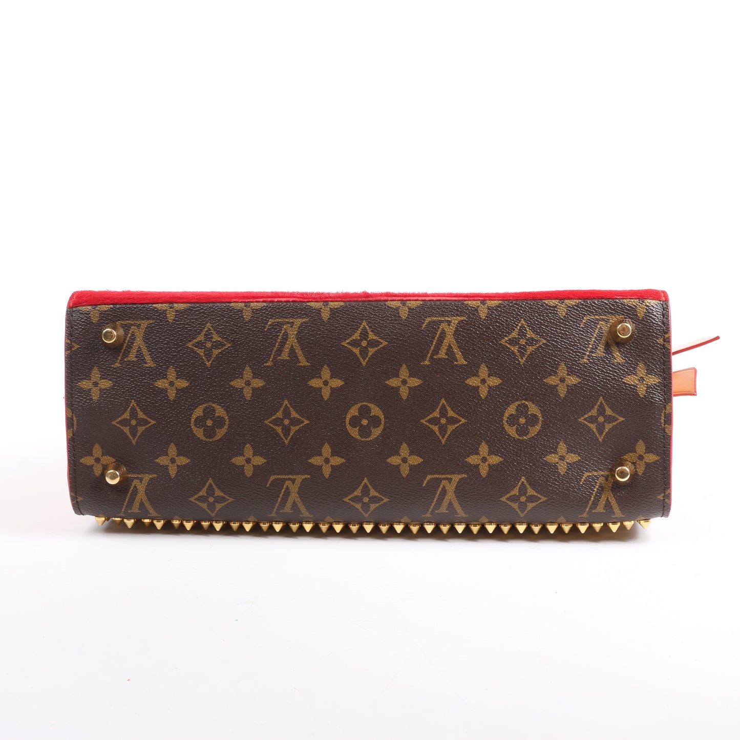 Louis Vuitton x Christian Louboutin Monogram Iconoclast Handtasche in Braun x Rot M41234