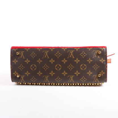Louis Vuitton x Christian Louboutin Monogram Iconoclast Handtasche in Braun x Rot M41234