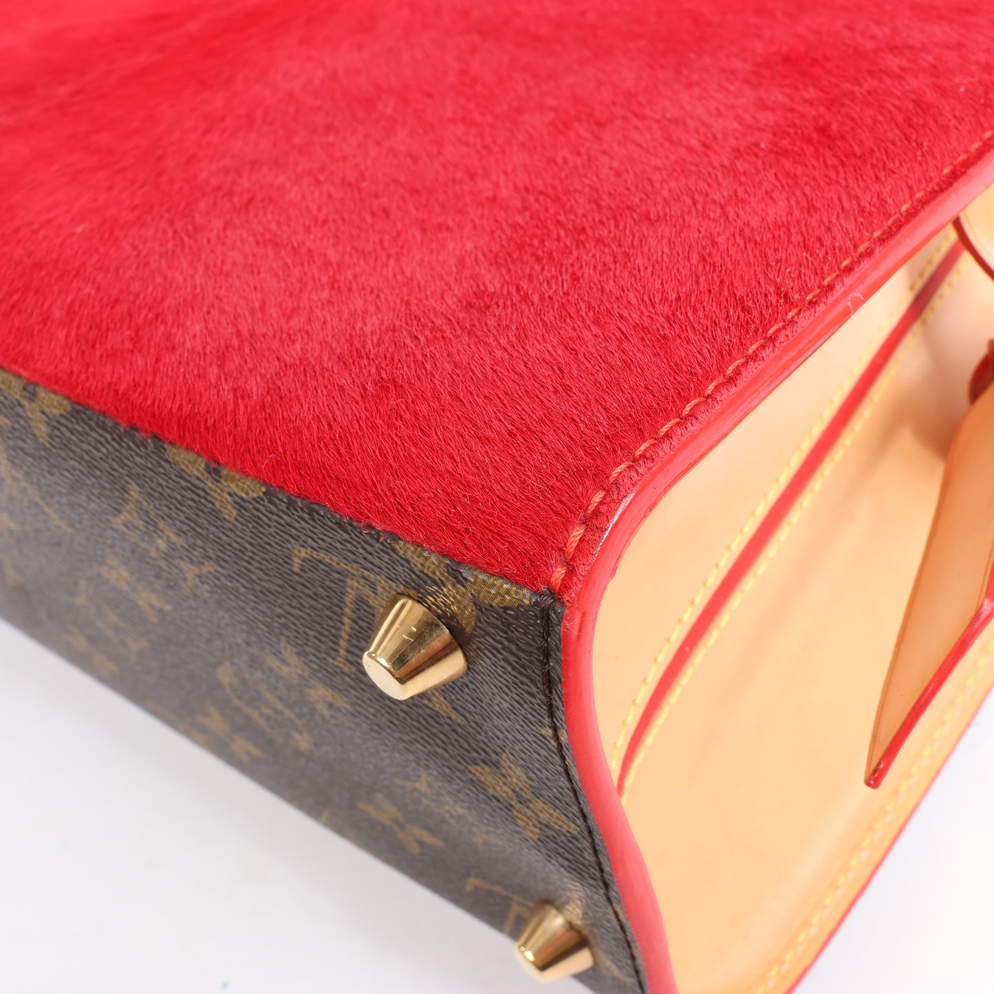 Louis Vuitton x Christian Louboutin Monogram Iconoclast Handtasche in Braun x Rot M41234