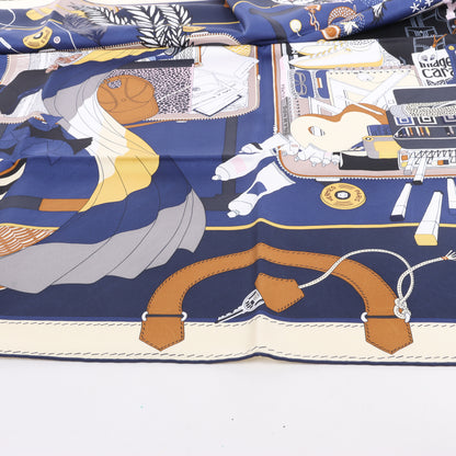 Hermès Carré 90 „BAGAGE A MAIN“ Seidenschal