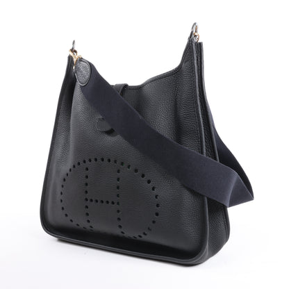 Hermes Evelyne 1 33 GM Taurillon Clemence Schwarz Silber Metallbeschläge G:2003