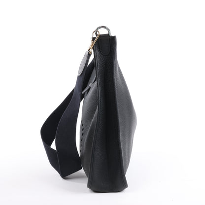 Hermes Evelyne 1 33 GM Taurillon Clemence Schwarz Silber Metallbeschläge G:2003