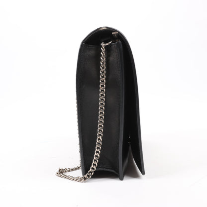 Celine Frame Abend-Schultertasche aus Leder mit Kette in Schwarz × Weiß