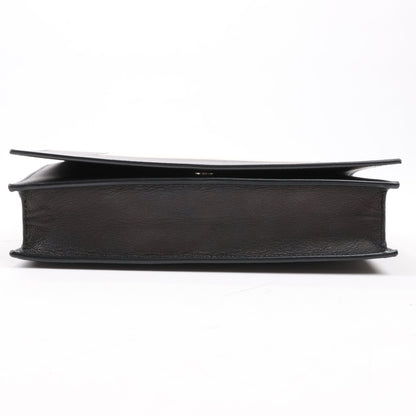 Celine Frame Abend-Schultertasche aus Leder mit Kette in Schwarz × Weiß