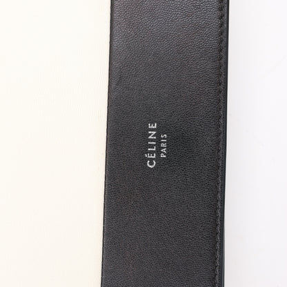 Celine Frame Abend-Schultertasche aus Leder mit Kette in Schwarz × Weiß