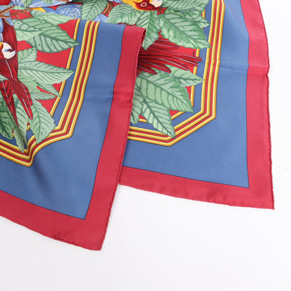Hermès Carré 90 Seidenschal „LES PERROQUETS“.