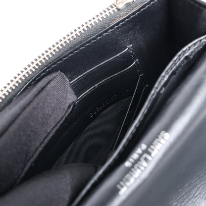 Saint Laurent Paris Sunset Mock Croc Shoulder Bag in Black