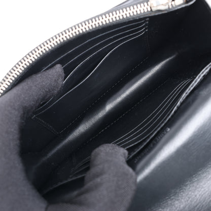 Saint Laurent Paris Sunset Mock Croc Shoulder Bag in Black