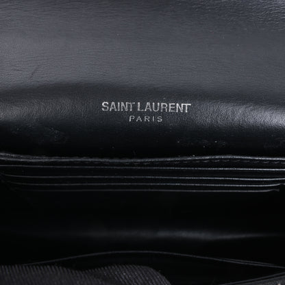 Saint Laurent Paris Sunset Mock Croc Shoulder Bag in Black