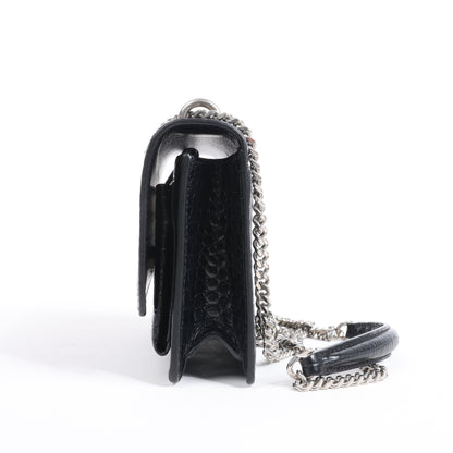 Saint Laurent Paris Sunset Mock Croc Shoulder Bag in Black