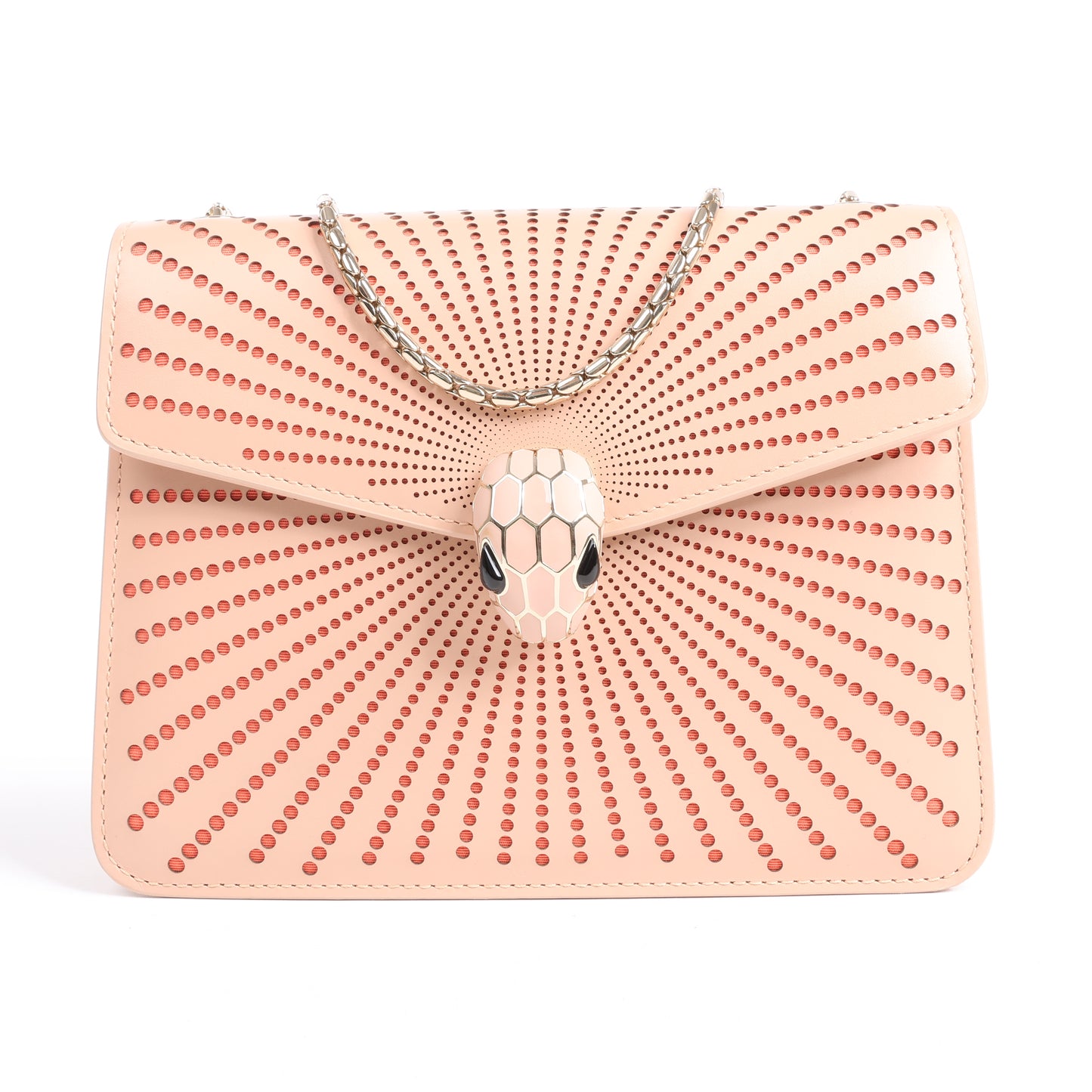 BVLGARI Serpenti Schultertasche aus Leder mit Kette in Rosa