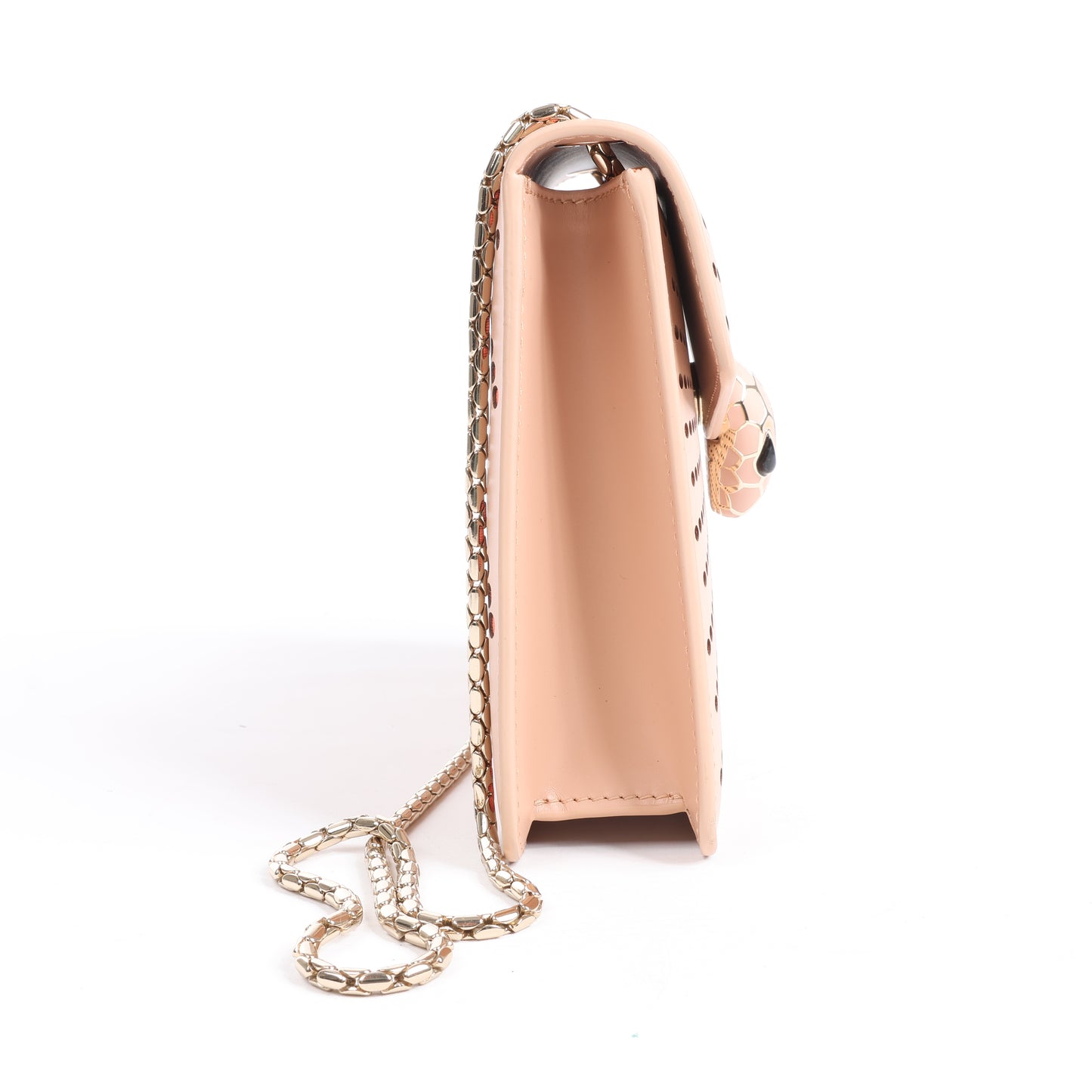 BVLGARI Serpenti Schultertasche aus Leder mit Kette in Rosa