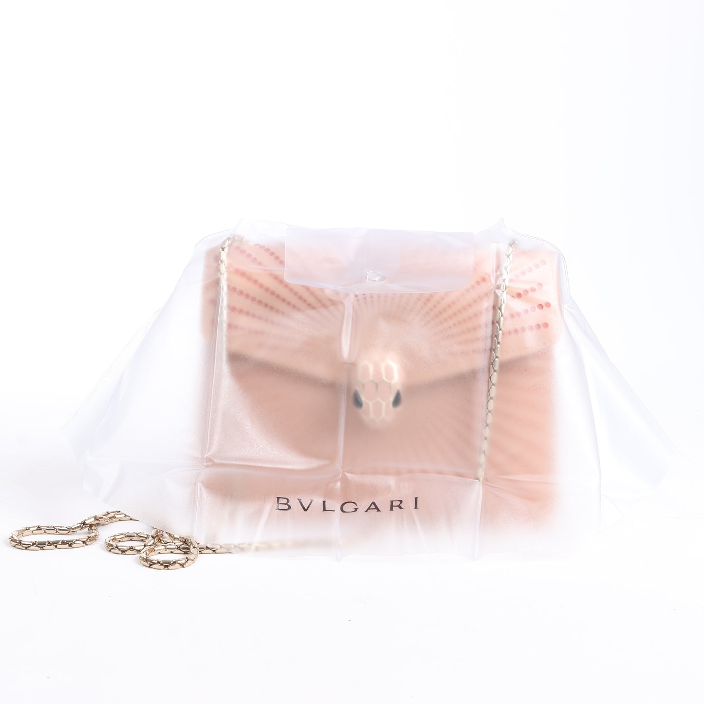 BVLGARI Serpenti Schultertasche aus Leder mit Kette in Rosa