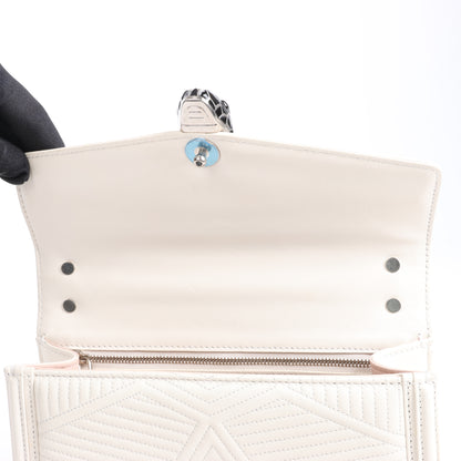 BVLGARI Serpenti Schultertasche aus Leder mit Kette in Weiß