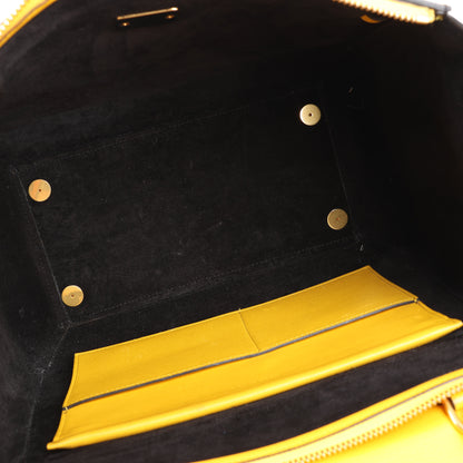 CELINE – 2-Wege-Handtasche aus glattem Kalbsleder in Gelb