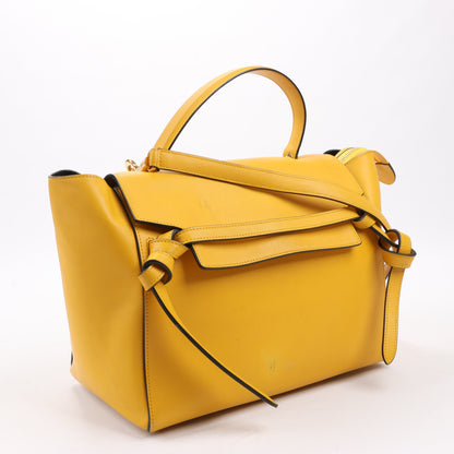CELINE – 2-Wege-Handtasche aus glattem Kalbsleder in Gelb