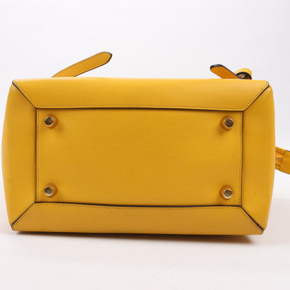 CELINE – 2-Wege-Handtasche aus glattem Kalbsleder in Gelb