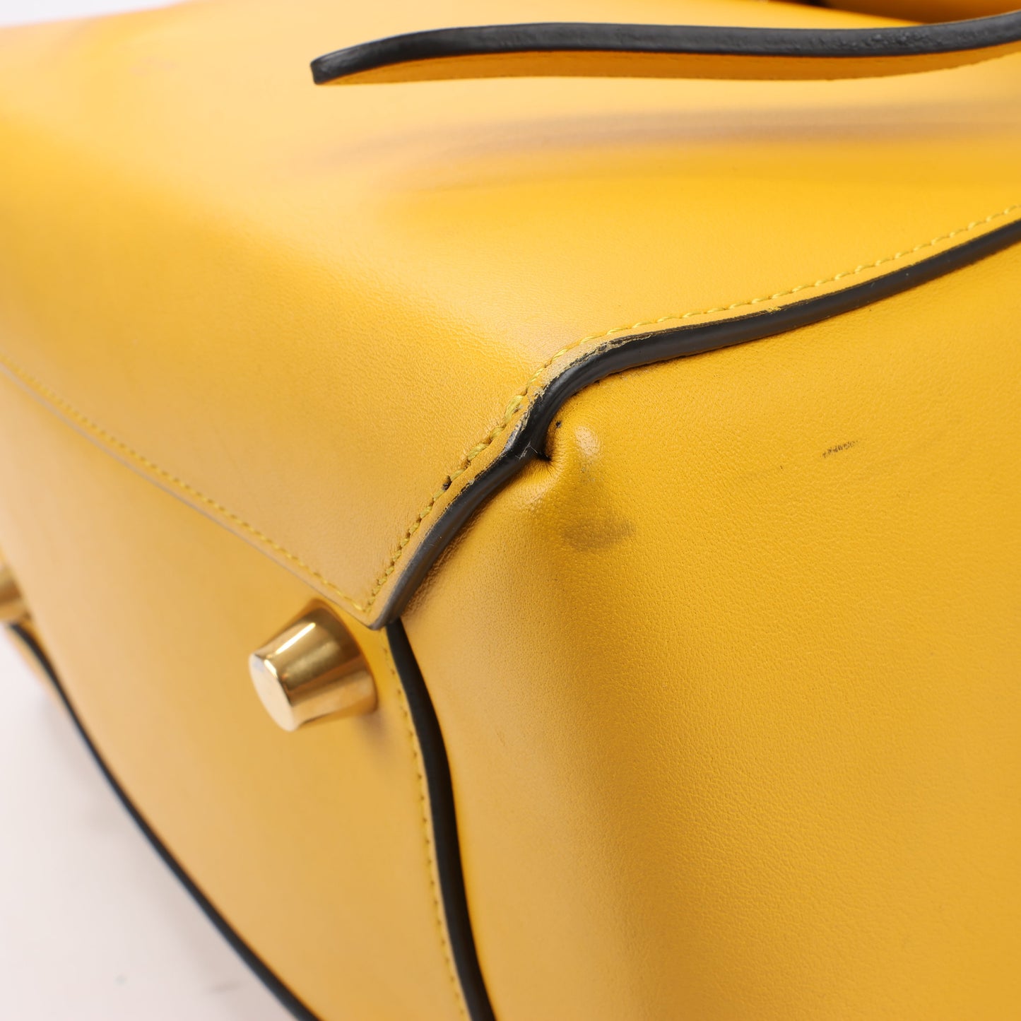 CELINE – 2-Wege-Handtasche aus glattem Kalbsleder in Gelb