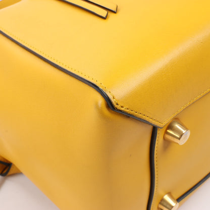 CELINE – 2-Wege-Handtasche aus glattem Kalbsleder in Gelb
