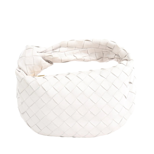 Bottega Veneta Intrecciato Mini Jodie Lederhandtasche in Weiß