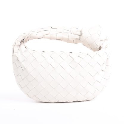 Bottega Veneta Intrecciato Mini Jodie Lederhandtasche in Weiß